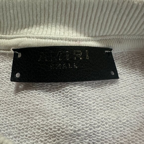 AMIRI Men's White Sweat Shirt Distressed Size Small Crewneck - Picture 2 of 6